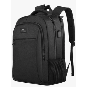 MATEIN Business Laptop Backpack, 15.6 Inch Travel Laptop Bag Rucksack with USB Charging Port, Water-Resistant Bag Daypack for Work College Computer Men Women Backpack, Black