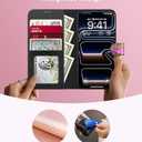 DEENAKIN for iPhone 17 Pro Wallet Case with Card Holder + Cash Clip, RFID-Blocking, Military-Grade Drop Protection & UV-Printed Artwork, Magnetic Closure with Leather Stand - Blooming Purple Flowers