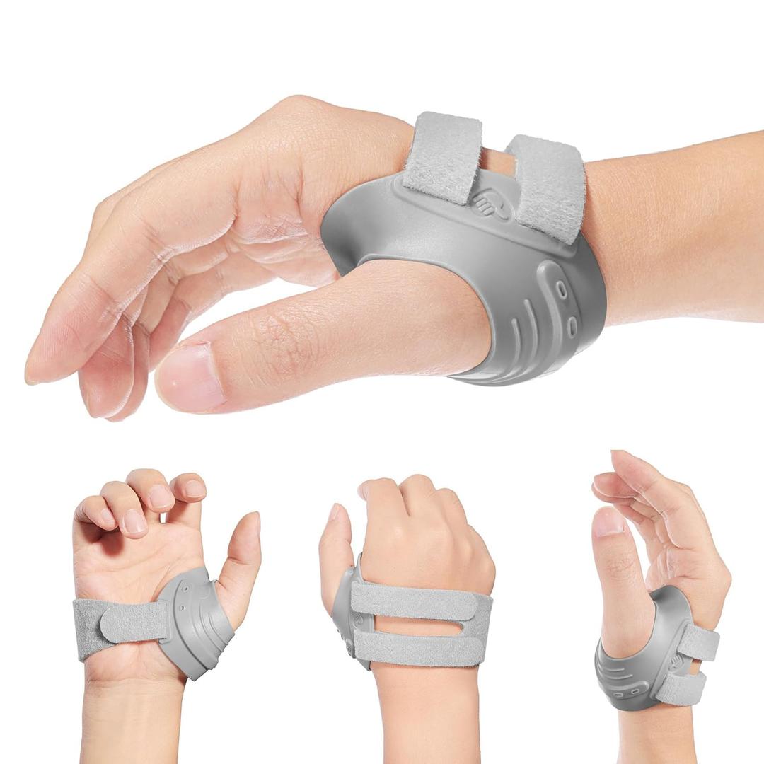 AKSO MEDICOS CMC Thumb Brace - Thumb Splint for CMC Joint Pain Relief and Support, Osteoarthritis, Tendonitis, Arthritis, CMC Joint Thumb Arthritis Brace for Women Men (Right Hand, Medium, Grey)