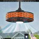 Outdoor Ceiling Fans with Light for Patios, 20" Weatherproof Gazebo Fan with Hanging Hook, Remote Control & APP, 6 Speeds, 3CCT, Caged Plug in Ceiling Fan for Patio