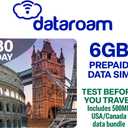 European Data SIM Card (6 GB). Works in 50 Countries Throughout Europe | Valid for 30 Days | Data Only SIM Card | Use VOIP apps Whatsapp and FaceTime for Calls