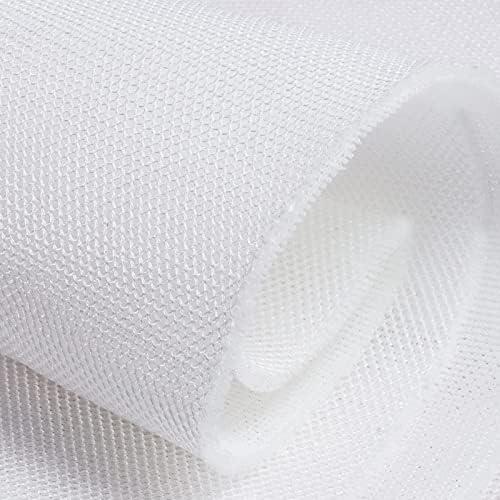 Breathable 3D Air Mesh Fabric,Light 3 Layers Sandwich Spacer Mesh Fabric, Apply to DIY Craft,Upholstery,Home Applications, Chair,Bags,Clothes,Shoes,(White)