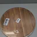 Round Wood Tray, Acacia Wooden Decorative Serving Tray for Coffee Table and Home Decor, Wooden Appetizer Charcuterie Board for Kitchen Countertop (13.8 inch)