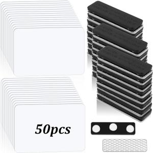 50 Pack Magnet Name Tags, 2.133.38 Inch Magnetic Name Tag Sublimation Blanks Magnetic Badge Holder for School, Conference Room, Office and Business Activity-Maximum Temperature Below 176 F