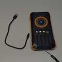 Solar Power Bank 49800mAh Wireless Portable Charger with USB-C 15W Fast Charging with 4 Built-in Cables LED Flashlight Battery Pack Compatible with iPhone, iPad, Smartphone,Perfect for Camping, Hiking