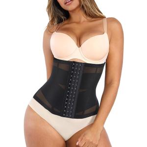 Lover-Beauty Mesh Waist Trainer for Women Tummy Control Body Shaper Breathable Cross Waist Cincher (XX-Large, Black)