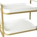 Vapaa taide Cup Drying Rack Stand 2 Tier Organizer Countertop Station Shelf Strong Carbon Steel MultiFunctional Storage Organizer for Home Office Kitchen Coffee Cups, Mugs, Glass cups Etc White