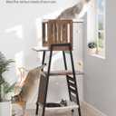 FourFurPets Modern Cat Tree, 58-Inch Cat Tower for Large Cats, Maine Coon Cat Tree with Scratching Board, Large Perch, Hammock and Removable Pads, Greige