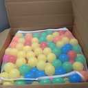 Amazon Basics BPA Free Ball Pit Balls with Storage Bag, Crush-Proof Plastic for Toddlers Kids 12+ Months Play, Phthalate Free, 6 Bright Colors, Pack of 400