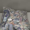 DJY Paisley Comforter Set Queen Size Navy Gold Boho Bed in a Bag 7 Piece, Soft Microfiber Vintage Paisley Floral Pattern Complete Bedding Set for All Season (90''x90)