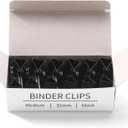 2 x Eclirgan 1.2-Inch Medium Paper Clamp with Heavy-Duty/Rust-Resistant/Folding,96-Pack Thick Metal Binder Clip in 8 BoxesBlack Paper Clips Set for DIY/Crafts/File/Paperwork