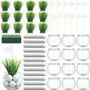 LemonRoad 12 Set Golf Party Centerpieces Table Decorations with Hollow Plastic Ball Artificial Grass Flag Flower Mud Sport Centerpiece Table Toppers for Golf Birthday Party Baby Shower Supplies