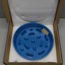 LE TAUCI Slow Feeder Dog Bowls Ceramic, 3 Cups Slow Feeding Dog Bowl Medium Large Breed, Puzzle Pet Dishes,Vortex Blue