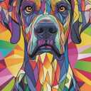 Puzzles for Adults 1000 Pieces Stained Glass American Great Dane Jigsaw Puzzles for Adult Toy Game Gift 20x28in