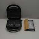 OSTBA Panini Press Grill with Adjustable Temperature, 4-Slice Indoor Grill, 180 Open Sandwich Maker with Drip Tray, Non-Stick Plates, Stainless Steel, 1200W