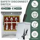200 Amp General Safety Switch, 3 Pole Non-Fused AC Disconnect Switch Box, NEMA-3R Enclosure, Anti Corrosion and Rust Prevention with Ground Kit for Outdoor&Indoor (200A-3P)