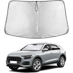 EcoNour Windshield Sunshade Compatible for Audi Q8 2019-2024 2025 2026, Sun Visor for Front Windshield & Window Sun Shade Cover, UV Heat Blocker & Protector, Car Accessories
