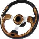 12.5 Inch Boat Steering Wheel with 3/4 Axle Marine Steering Wheel Adapter, Yachts, Pontoon Boats, Brown