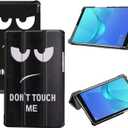 Tri-Fold Case Compatible with Huawei Mediapad M5 8.4 Inch(SHT-AL09/SHT-W12), Includes a Screen Protector - Premium PU Leather Tri-Fold Cover with Auto Sleep/Wake (Big Eyes)