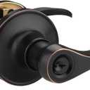 1 Pack Keyed Entry Door Handles, Oil Rubbed Bronze Finish, Interior Door Handle for Living Room, Bedroom Door Knobs with Lock, Keyed Alike Door Levers, Reversible for Left/Right Handed Doors