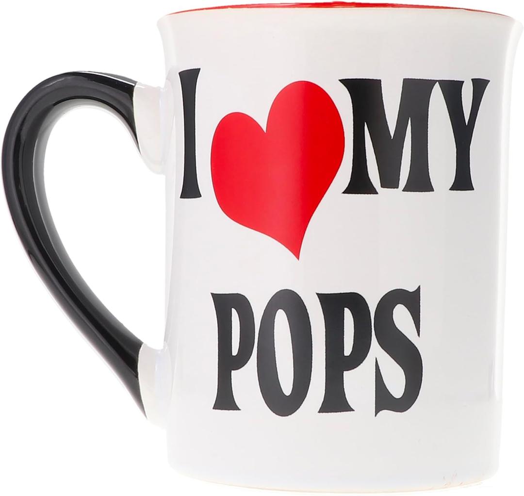 Cottage Creek Coffee Cup | 16oz I Love My Pops Ceramic Coffee Mug | Extra Large Mens Mug for Home Decor, Kitchen & Desk | Gifts for Men, Grandpa, Dad, Papaw, Papa