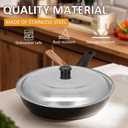 Stainless Steel Pan Lid, Wok Lid With Knob Cooking Pot Lid Frying Pan Cover Replacement For Kitchen Accessories(36cm)