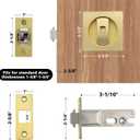 3 x Maxx Geek Sliding Square Pocket Door Lock with Privacy Color Indicators, 2-3/8" Backset, Fits Standard 2-1/8'' Bore Size and Door Thickness of 1-3/8" to 1-3/4", No-Handed, Glod