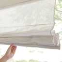 CHICOLOGY Cordless Roman Shade for Windows, Light Filtering Semi-Sheer Linen Look Fabric Window Treatment, Day Privacy 6/10, Inside/Outside Mount, True to Size Headrail, 39" W x 64" H, Pacific White