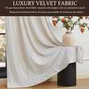 100% Blackout Ivory Off White polyester Velvet Curtains 96 inch Long for Living Room, Set of 2 Panels Liner Rod Pocket Back Tab Thermal Window Drapes Room Darkening Heavy Decorative Curtain for Bedroom