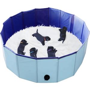 Artilife Whelping Box for Dogs and Puppies,Welp Box Whelping Pool,Whelping Pen for Dogs,Easy to Clean (39inch Dia.x12inch H(100x30cm), Blue)