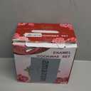 Retro Flower Enamel Stockpot with Lid,Stockpots for Cooking (5L-Mysterious Flower) (Ivory -5QT)