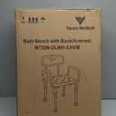 Vaunn Medical Deluxe Spa Shower Chair with Arms and Back, Bath Seat for Seniors, 350 lbs Max Weight, White With Light Gray Arms