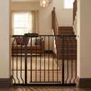 Walk Through Baby Gate 29-43.5 Inch Wide Large Baby Gate for Stairs Tension Pet Dog Gates Indoor for Doorways No Drilling Pressure Mounted Pet Gates for Kids (38.5"-43.5"/98-110CM, Black)