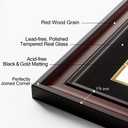 Yaetm Vertical Double Diploma Frame 14x20 for Two 8.5x11 Certificates, Degrees, Documents, Tempered Glass with Black Over Gold Acid-free Mats, Dual Diploma Frames, Mahogany/Black