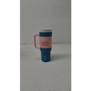 Owala Stainless Steel Triple Layer Insulated Travel Tumbler with Spill Resistant Lid, Straw, and Carry Handle, BPA Free, 40 oz, Dusty Pink