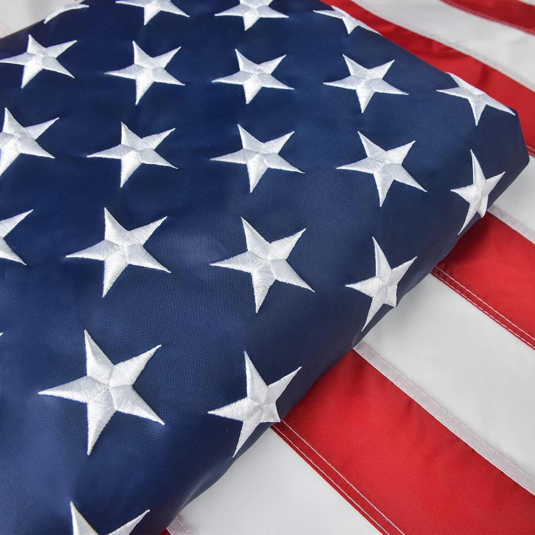 American Flag 4x6 FT, US Flags USA High Wind with Embroidered Stars, Sewn Stripes, Brass Grommets, Durable USA Flag Outdoor Outside