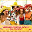 4 Pcs Mexican Sombrero Hats Sombrero Party Hats Fiesta Party Decorations for Women Men Adult