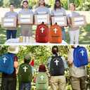 Amylove 12 Pcs Kids Christian Backpacks Bulk- 17'' Religious Jesus Loves You Cross Backpack for Christmas Church Gifts(Multicolor)