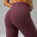 Colorfulkoala Women's Dreamlux High Waisted Workout Leggings 25" / 28" Inseam Yoga Pants with Pockets (Large, Plum Red)