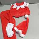 Christmas Kids Party Cosplay Suit Santa's Helper Costume Xmas Suit Festive Outfit (Medium, Red)