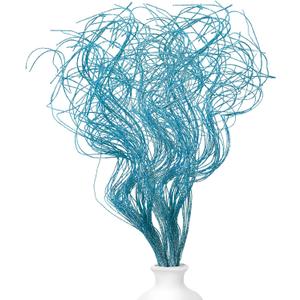 Glitter Curly Ting Ting Branches Christmas Branches Vase Filler Artificial Curly Twigs for Christmas Tree Garland Wreath Decoration, Craft Vases Home Garden Decoration (Blue, 36 Pieces)