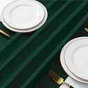 Manyshofu Dark Green Satin Table Runner 12x108 - 12 Pieces | Satin Fabric, Seamless Design With Tight Stitching, Silky Surface, Low-Heat Wrinkle Recovery, For Weddings And Parties