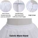 BBSET Women Crinoline Petticoat A-line 6 Hoop Skirt Slips Long Underskirt for Wedding Bridal Dress Ball Gown (White)