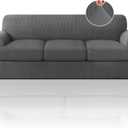 PrinceDeco T Cushion Sofa Slipcover 4 Pieces Sofa Covers for T Cushion Couch Soft Sofa Slip Covers Furniture Protector with 3 Individual T Shape Seat Covers (70"-88") Washable, Grey
