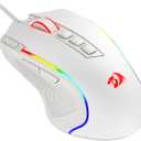 Redragon M612 Predator RGB Gaming Mouse, 8000 DPI Wired Optical Mouse with 11 Programmable Buttons & 5 Backlit Modes, Software Supports DIY Keybinds Rapid Fire Button, White
