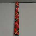 BIOBROWN Reversible Christmas Wrapping Paper - 17 Inch X 33 Feet (46.7 sq. ft. ttl.) - Red Tartan Plaid and HOHO Design Perfect for Xmas, Party, Holiday Gift Wrap