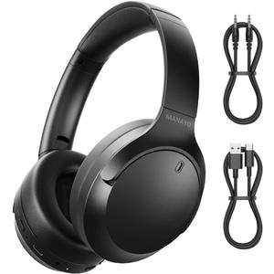 Active Noise Cancelling Bluetooth Over Ear Headphones, Foldable and Rotatable Wireless Wired ANC Headphones with Microphone for Cell Phone,Laptop, 150 Hours Playtime, Bluetooth 5.3v (MY-H16BK)