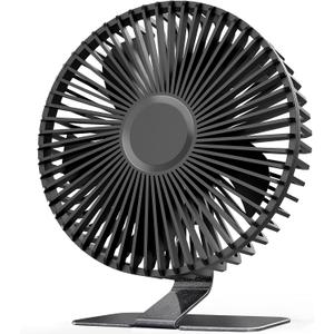 SLENPET 6-inch USB Small Desk Fan, 4 Speeds, Ultra-quiet, 90 Adjustment for Better Cooling, Portable Mini Powerful Desktop Table Fan, Personal Fan for Home Office, Metal Base, Black