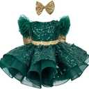 KLFFLGID Baby Girl Pageant Dress Up Flower Gir DressButterly Sequins for Toddler Girs Special Occasion Dresses, 70