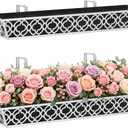 LAWYAMAI 2 Pack 24 Inch Railing Planter Boxes with Adjustable Brackets & Non-Woven Liner, Deck Window Hanging Flower Box for Balcony, Fence, Patio, Outdoor Garden, Gray